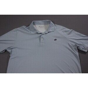 Peter Millar Polo Shirt Mens XL Floral Golf Seaside Soft Pima Cotton Blue